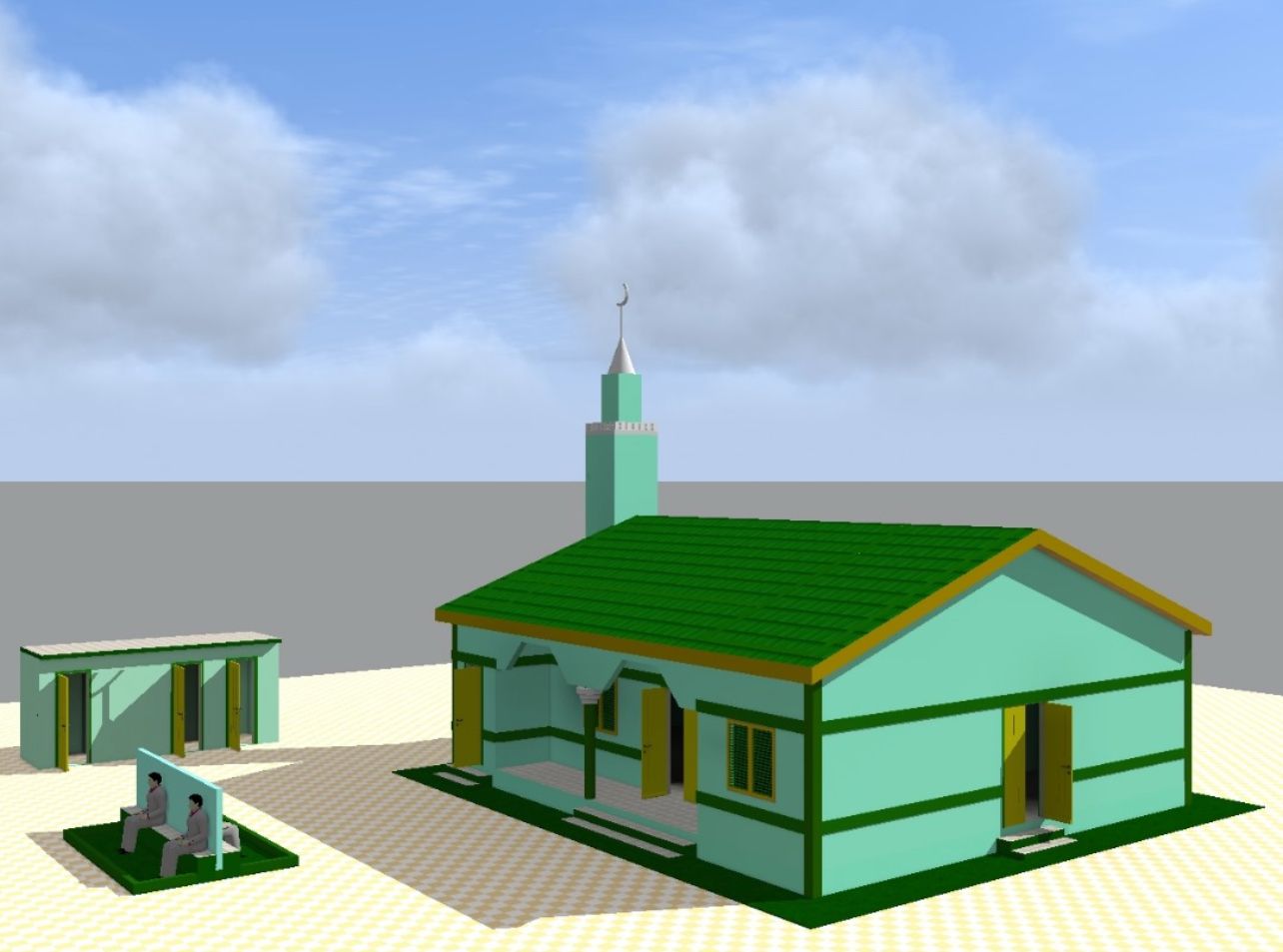 Construction of Masjid in the village of Goré Kaha, Borgo County in Benin